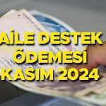 AİLE DESTEĞİ ÖDEME TARİHİ VE TAKVİMİ KASIM 2024: Aile nafakası ödemesi başladı, ne zaman ödenecek? Aile nafakası ödeneği ne kadar?