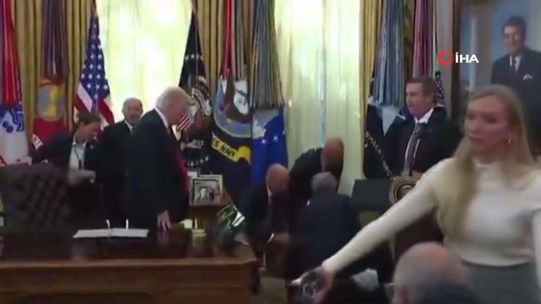 Kim olduğu bir sır! Doktor Mehmet Öz anında müdahale etti: Donald Trump'ın odasındaki panik kameraya yansıdı