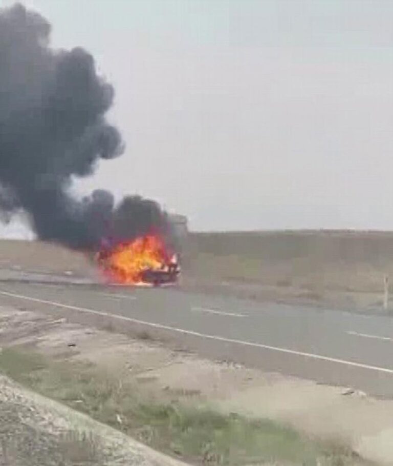 Diyarbakır’da hareket halindeki araç alevlere teslim oldu
